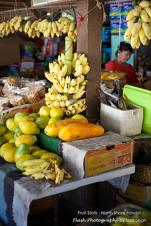 Road side fruit stalls, North Shore Hawaii