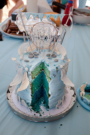 Birthday designed coloured butter cake