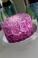 Pink Rosette Sponge cake with butter cream
