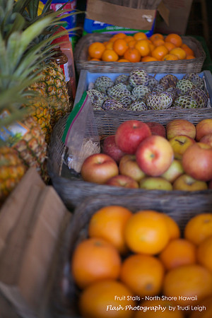 Road side fruit stalls, North Shore Hawaii